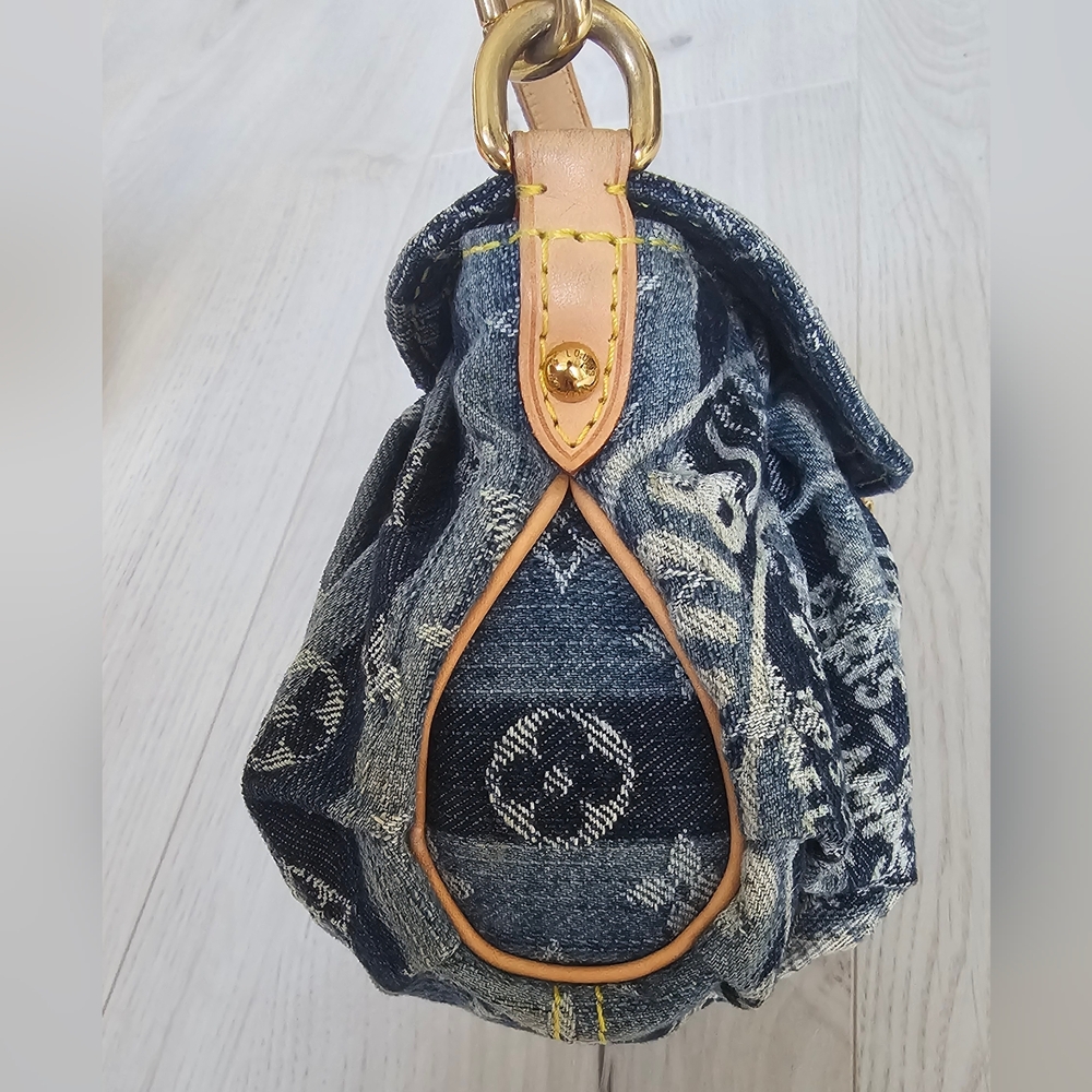 Louis Vuitton Limited Edition Raye Monogram Mini Denim Pleaty Bag - Picture 4 of 15
